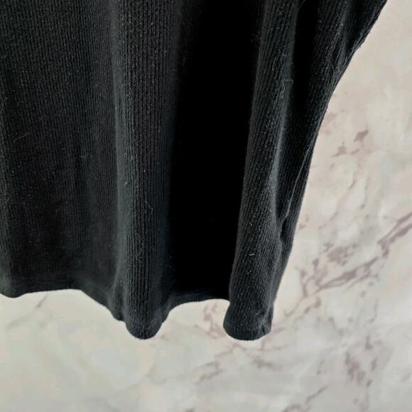 Anthropologie Top Womens Large Black Tank Ribbed Muscle Crew High Neck Crop Tla - Picture 4 of 9
